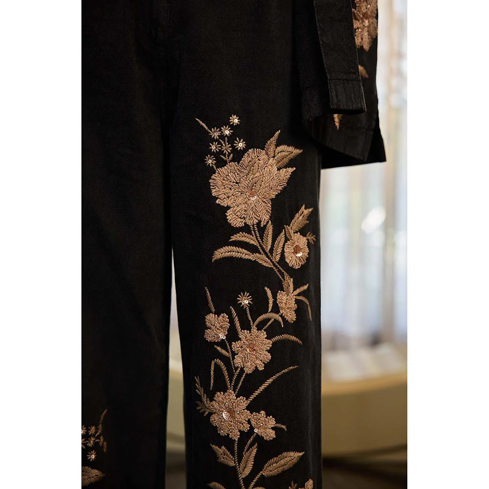 Kay Kay BY KKHUSHI SAHAII Claudy Embroidered Black Co-Ord Set - Image 5