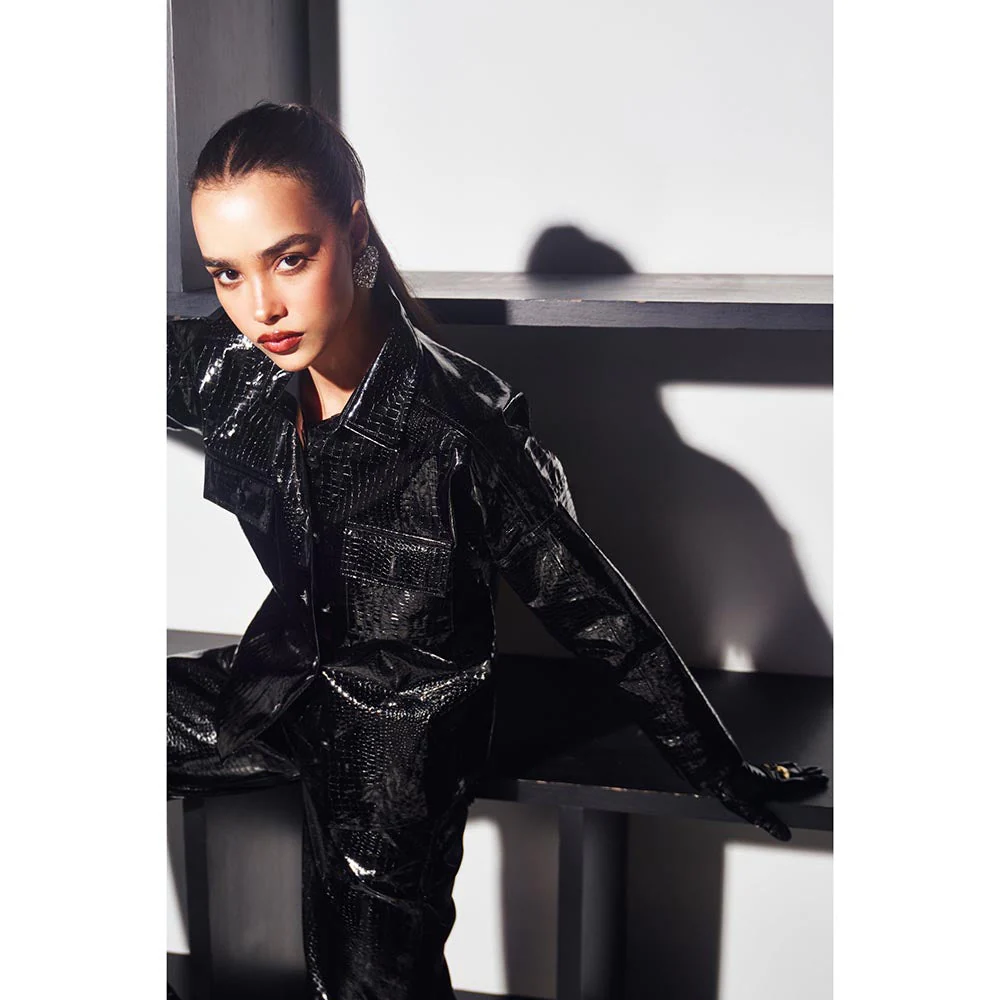 Kay Kay BY KKHUSHI SAHAII Elodie Black Textured Shirt and Pant - Image 4
