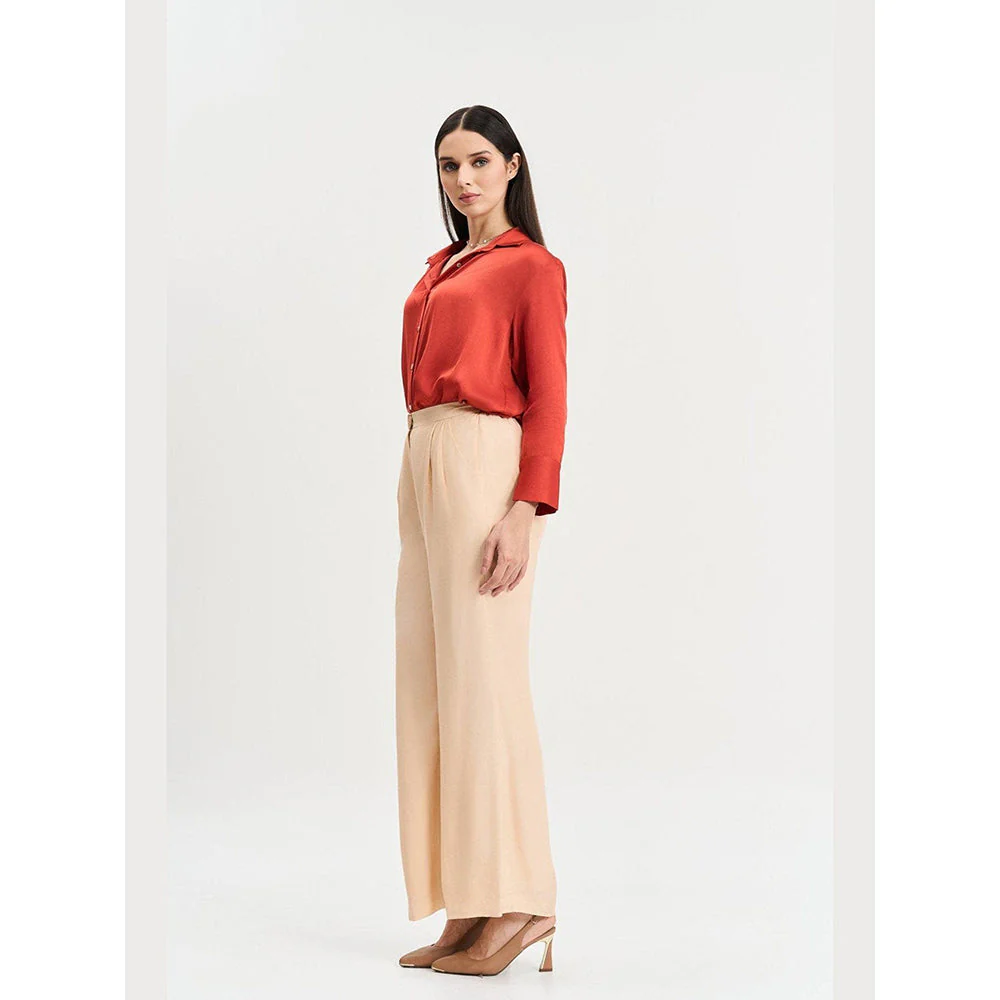 KOSWI Rust Solid Full Sleeves Shirt - Image 3