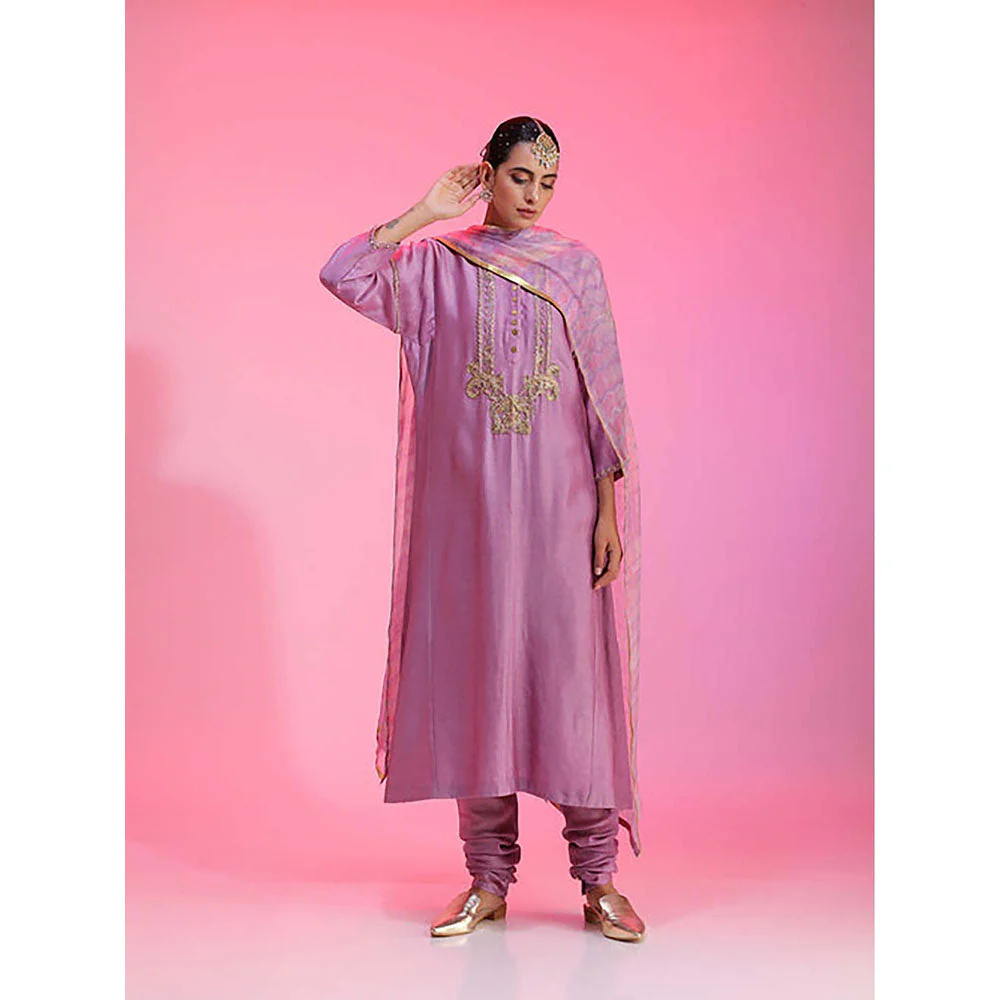 Kudi Pataka Designs Lajjo/Li Kurta with Churidar and Dupatta - Image 4