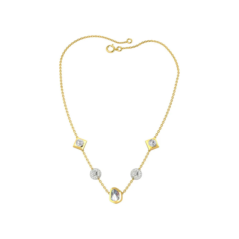 La marque-M White Polki Diamond Chain Necklace - Image 2