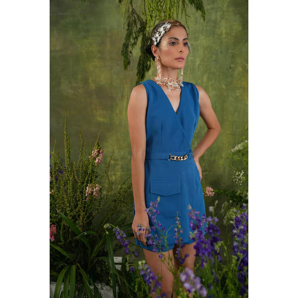Label Iris Cobalt Blue Chain Playsuit - Image 2
