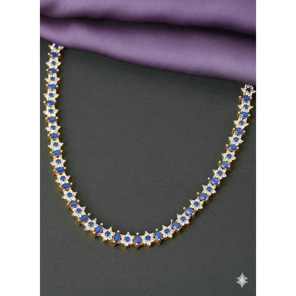 Label Ruby Blue Floral Necklace