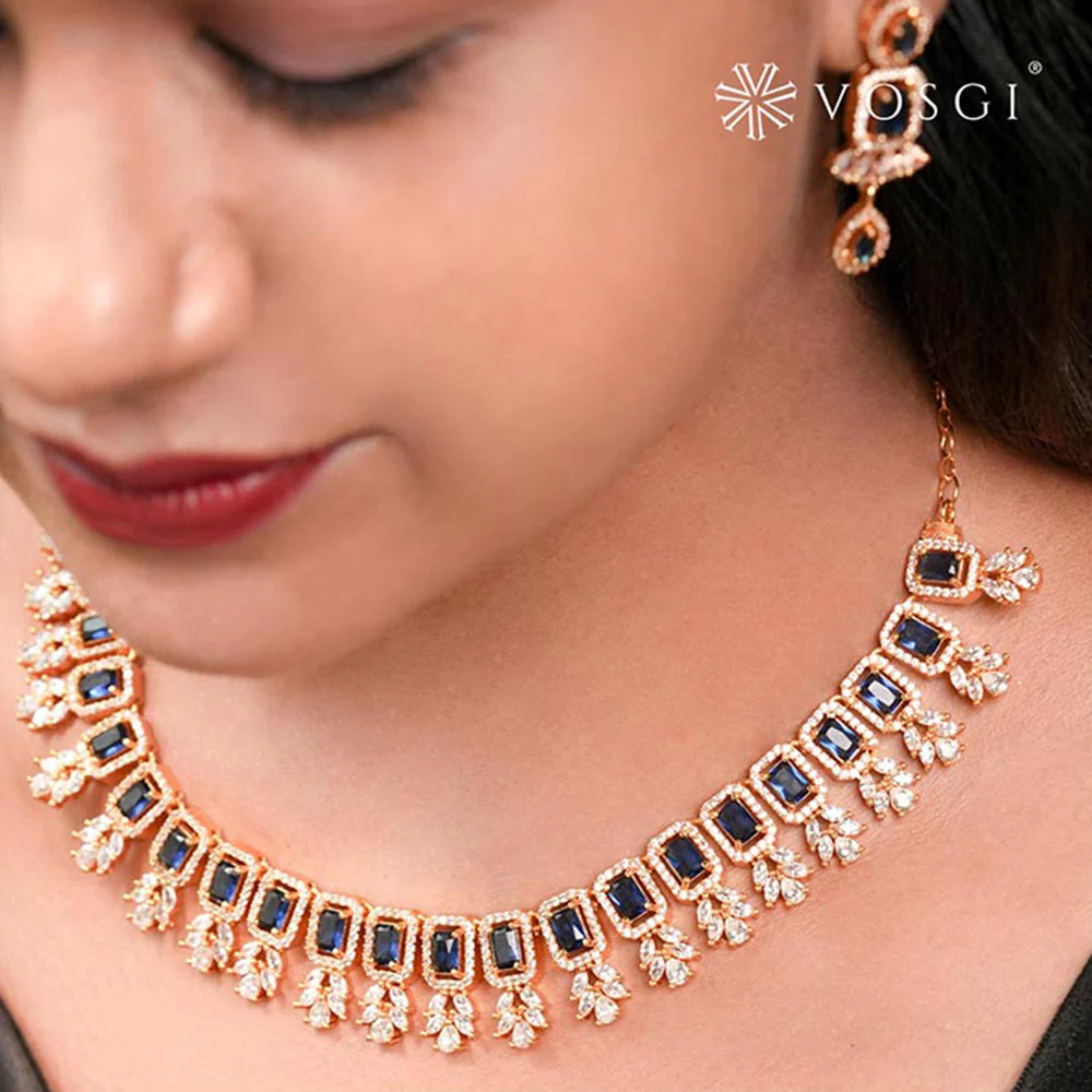 Label Ruby Blue Royal Sapphire-Inspired Statement Jewellery Set