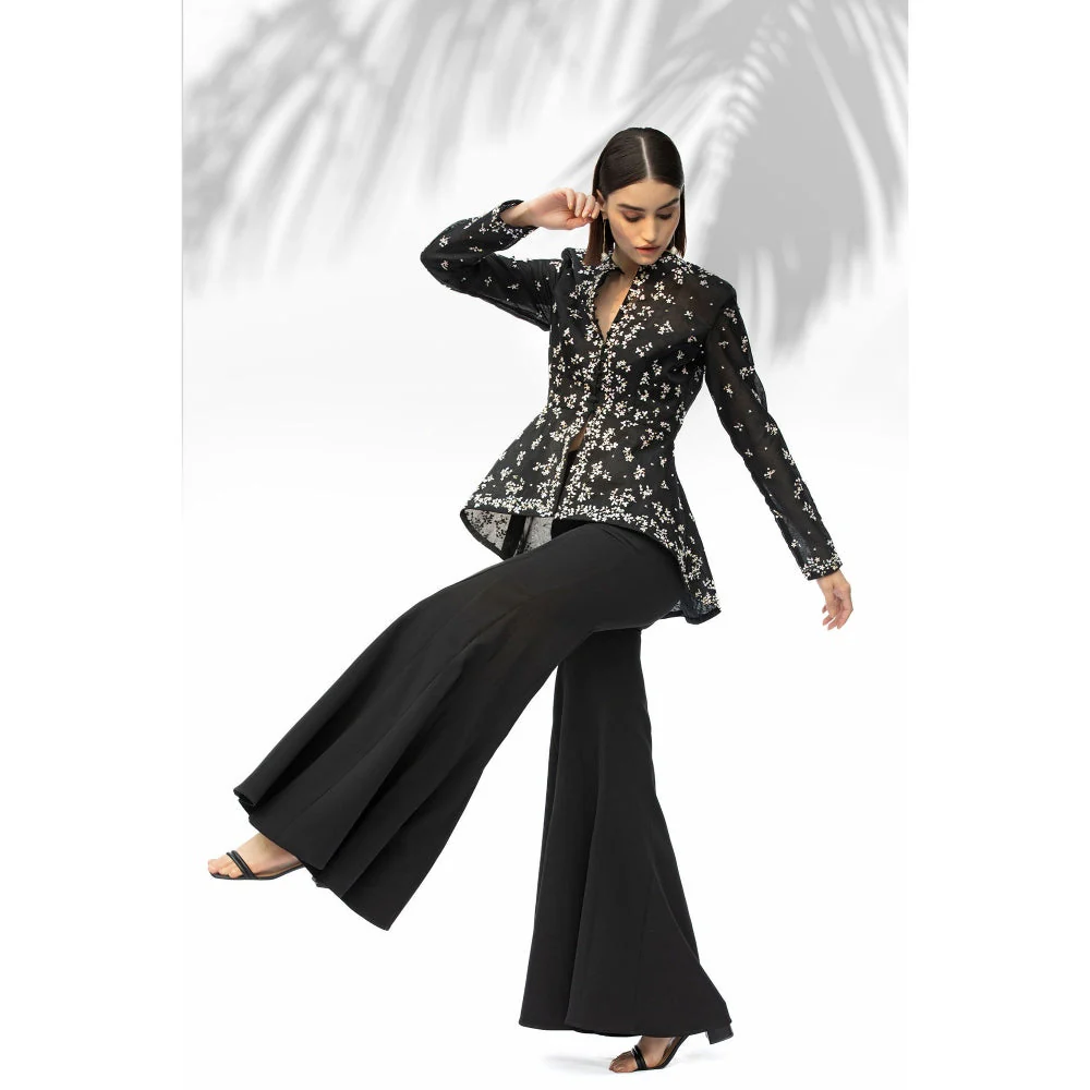 MANDIRA WIRK Black Jacket With Palazzo (Set Of 2) - Image 3