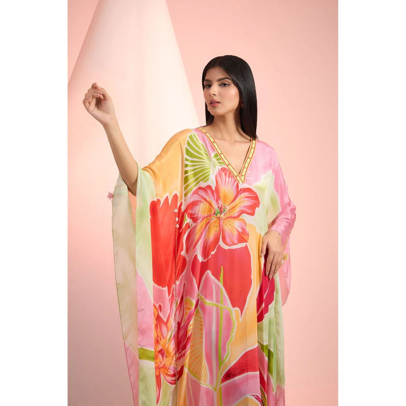 MANDIRA WIRK Multi-Colour Kaftan Dress with Slip (Set of 2) - Image 3