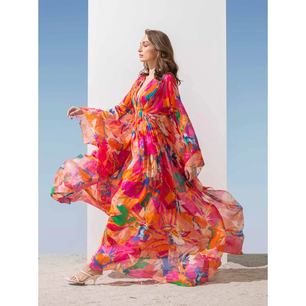MANDIRA WIRK Printed Kaftan Dress with Side Slit - Image 2