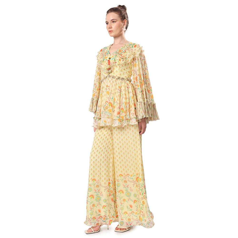 MANDIRA WIRK Women'S Nisa Floral Kurti with Palazzo (Set of 2) - Image 4