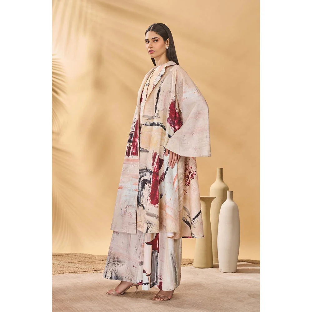 Masaba Beige Chaotic Harmony Overlay Jacket - Image 2