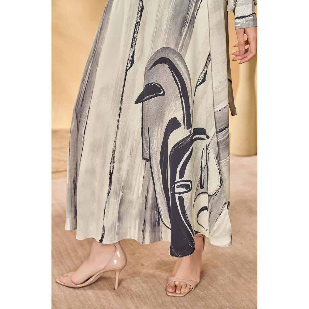 Masaba Beige Moonlit Faces Skirt - Image 5