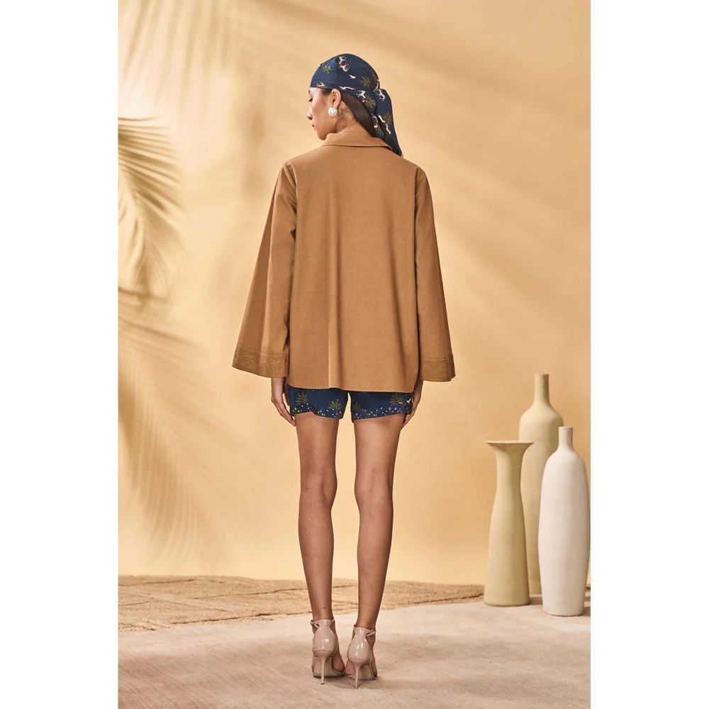 Masaba Blue Midnight Paw Tree Shorts - Image 4