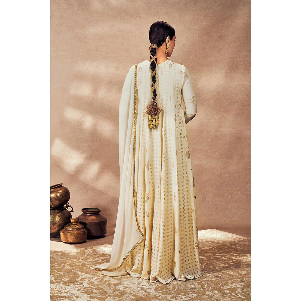 Masaba Ivory Potters Touch Anarkali With Dupatta - Image 2