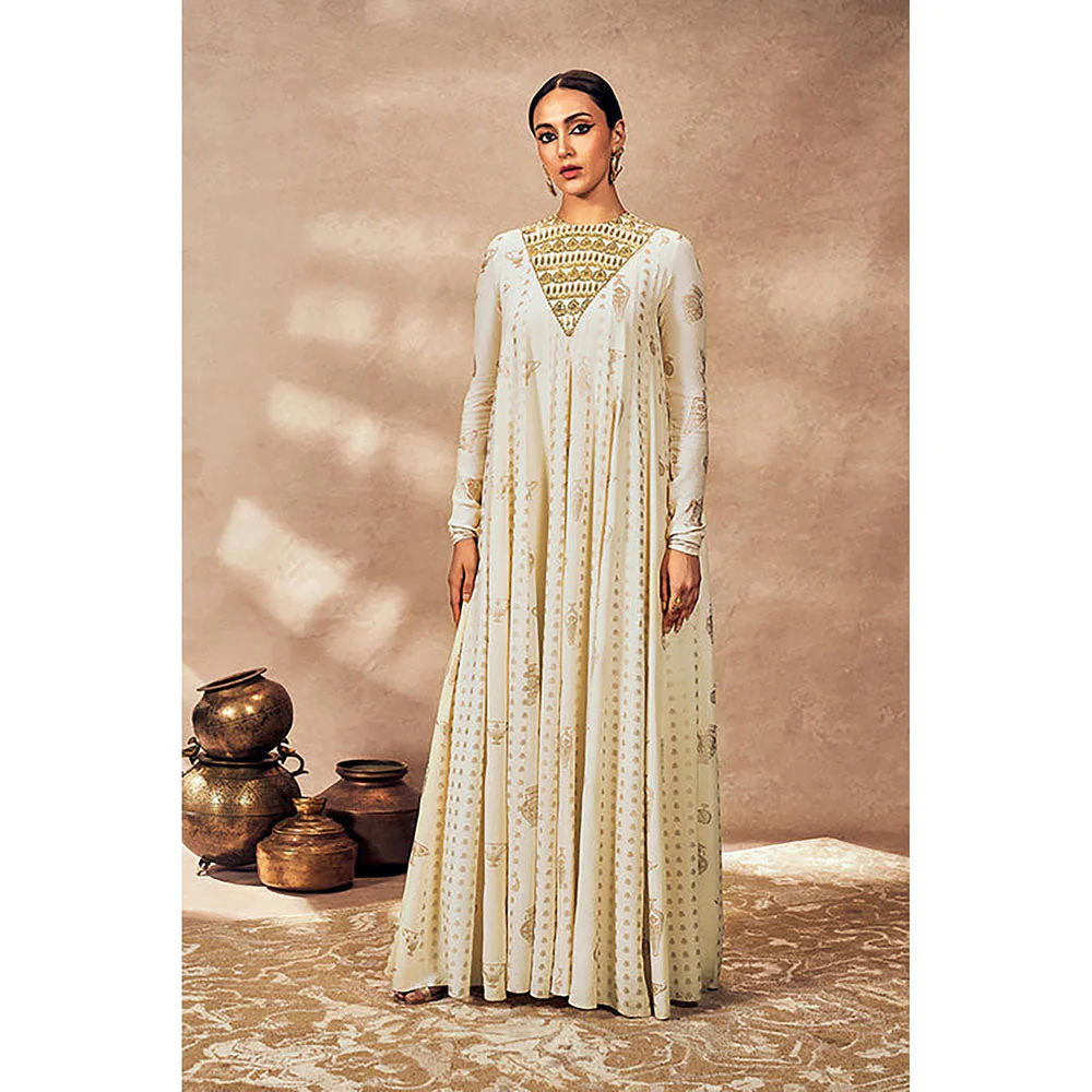 Masaba Ivory Potters Touch Anarkali With Dupatta - Image 3
