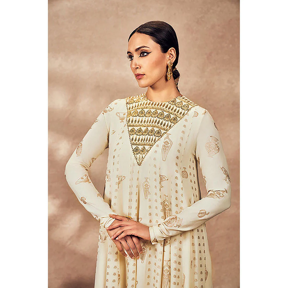 Masaba Ivory Potters Touch Anarkali With Dupatta - Image 6