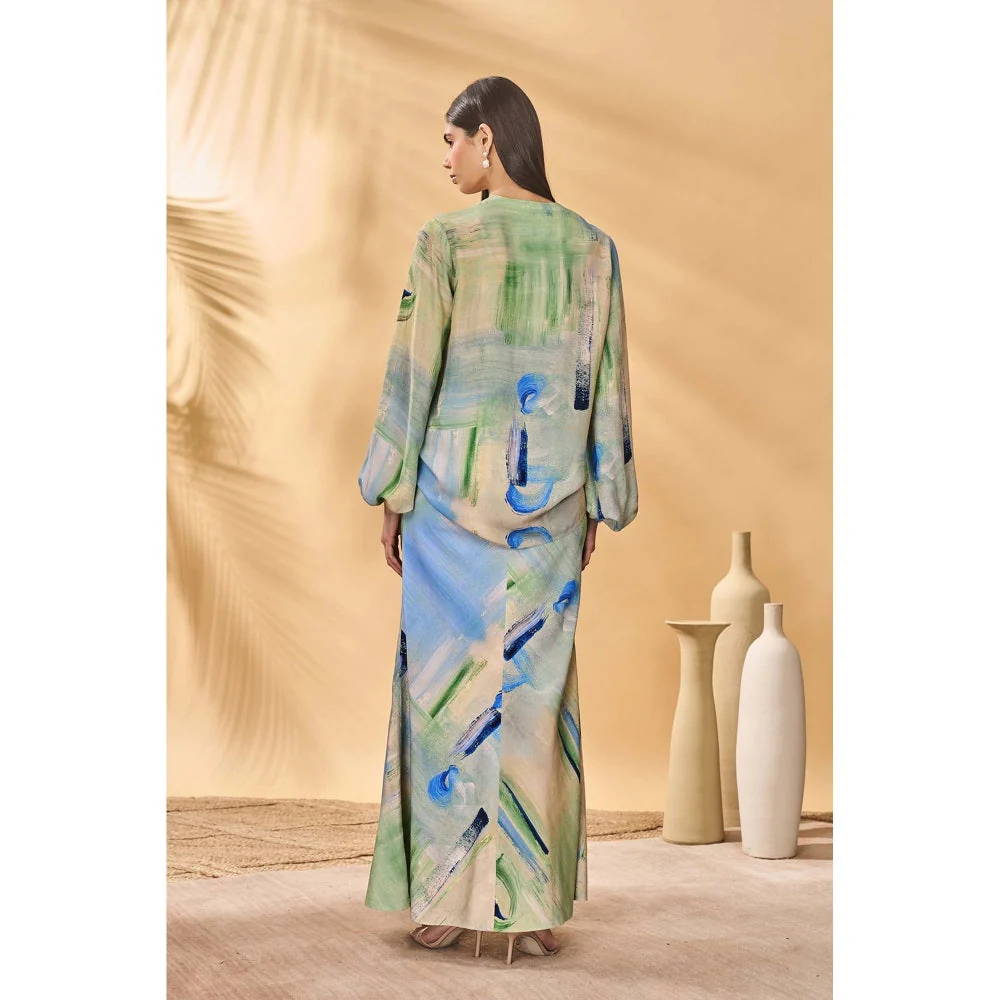 Masaba Multicolour Whirl Wind Billowy Sleeve Top - Image 4