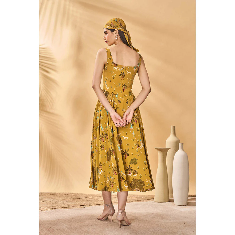Masaba Mustard Pirouette Picnic Corset Dress - Image 4