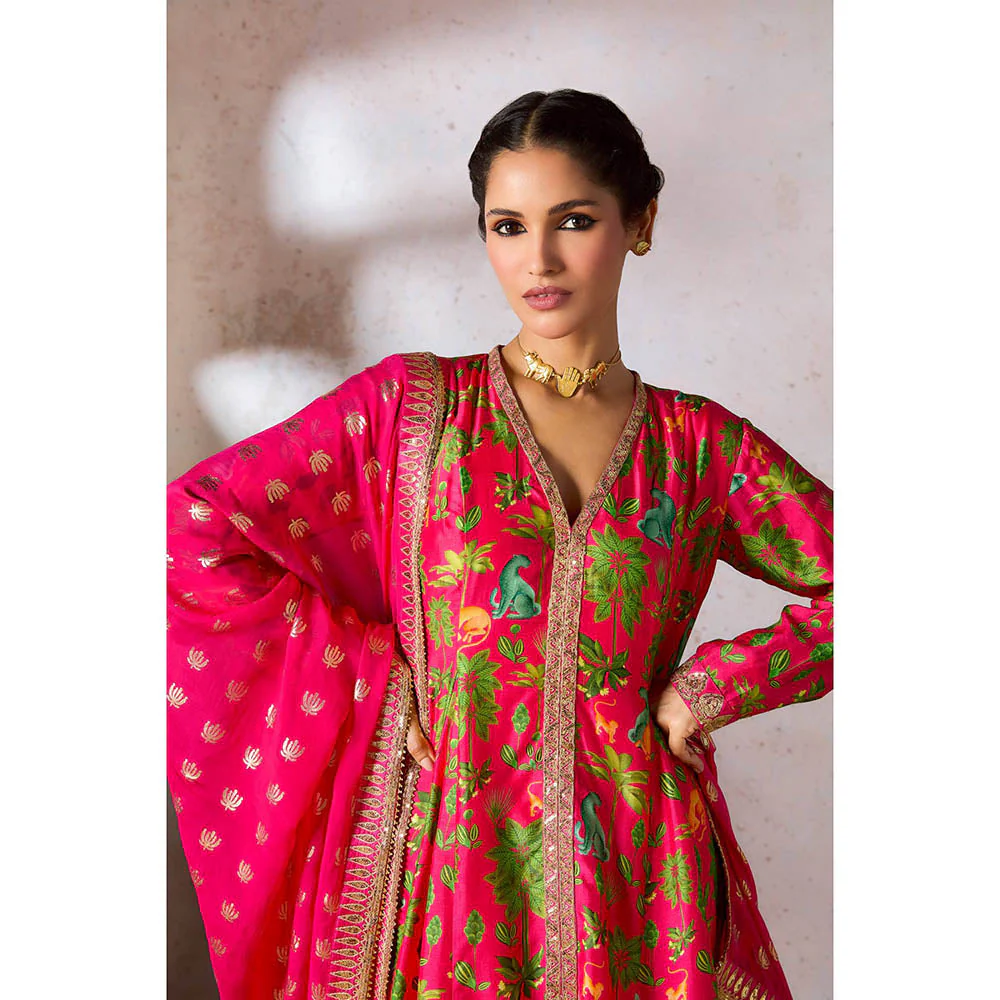 Masaba Pink Kurta with Palazzo and Dupatta (Set of 3) - Image 3