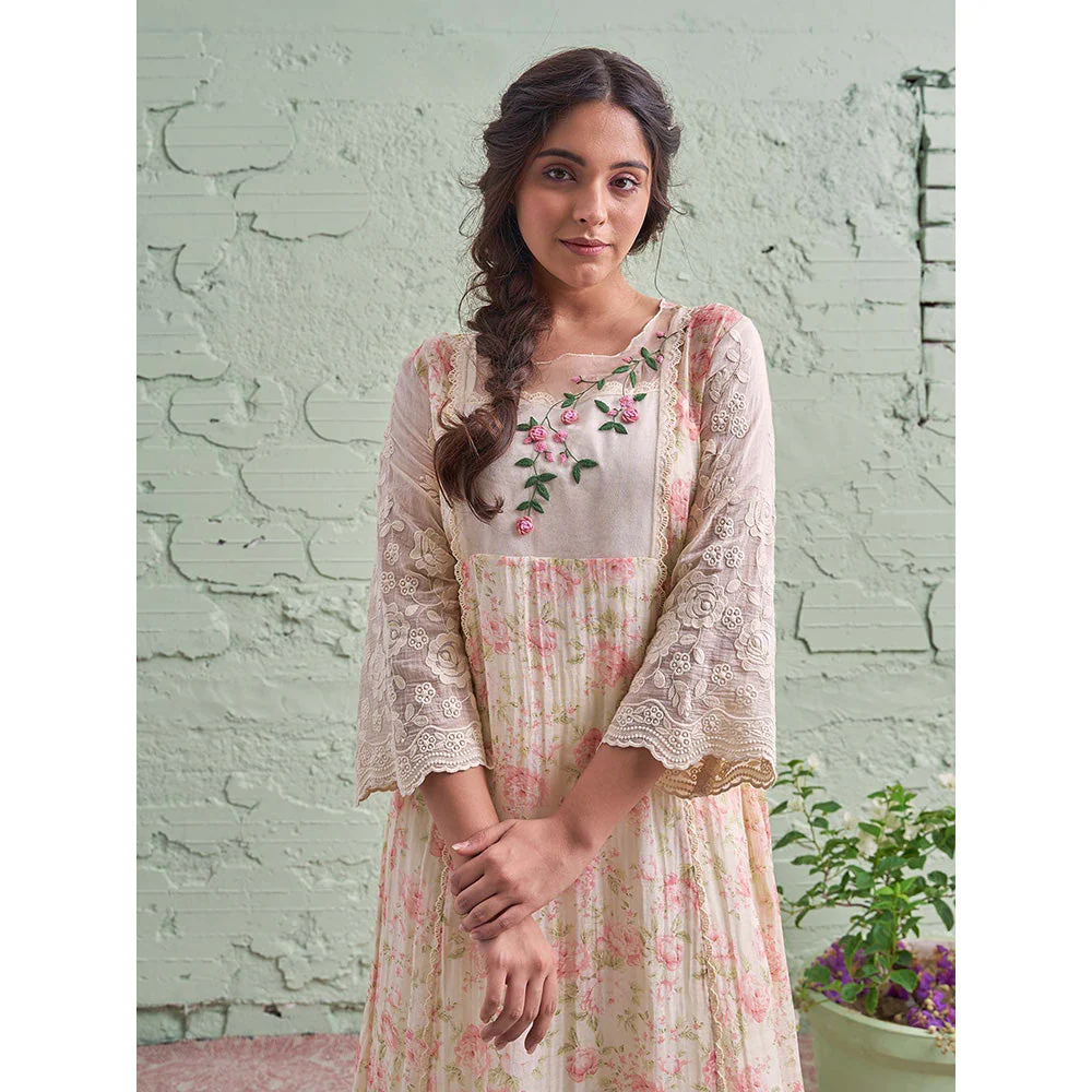 NAAZ BY NOOR Jamun Ki Tokri Malai Si Kurta Set - (Set of 3) - Image 4