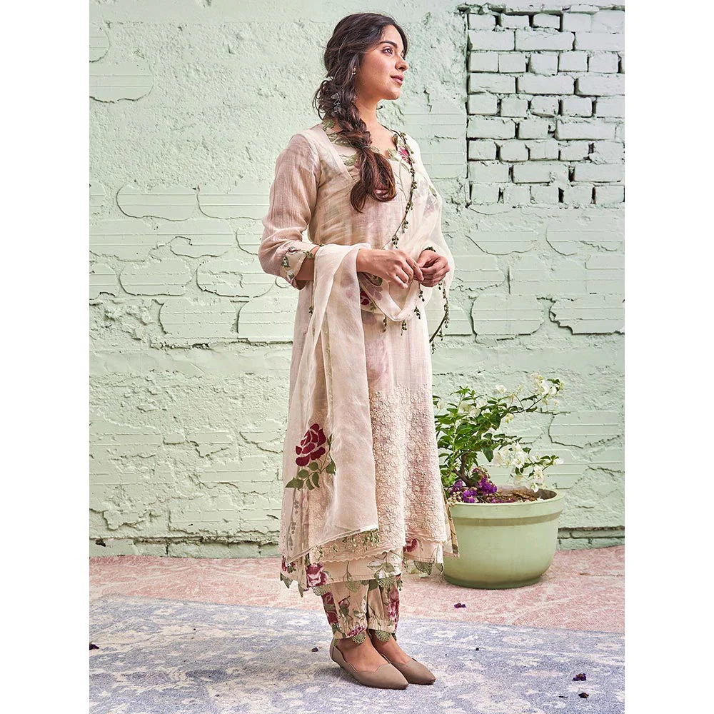 NAAZ BY NOOR Jamun Ki Tokri Sunheri Kurta Set - (Set of 3) - Image 2