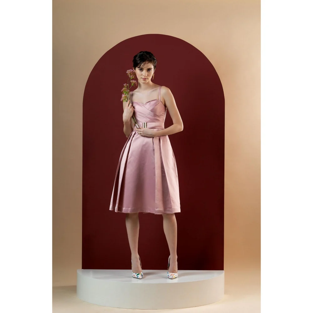 Natalia Livingston Aurora Pink Solid Dress