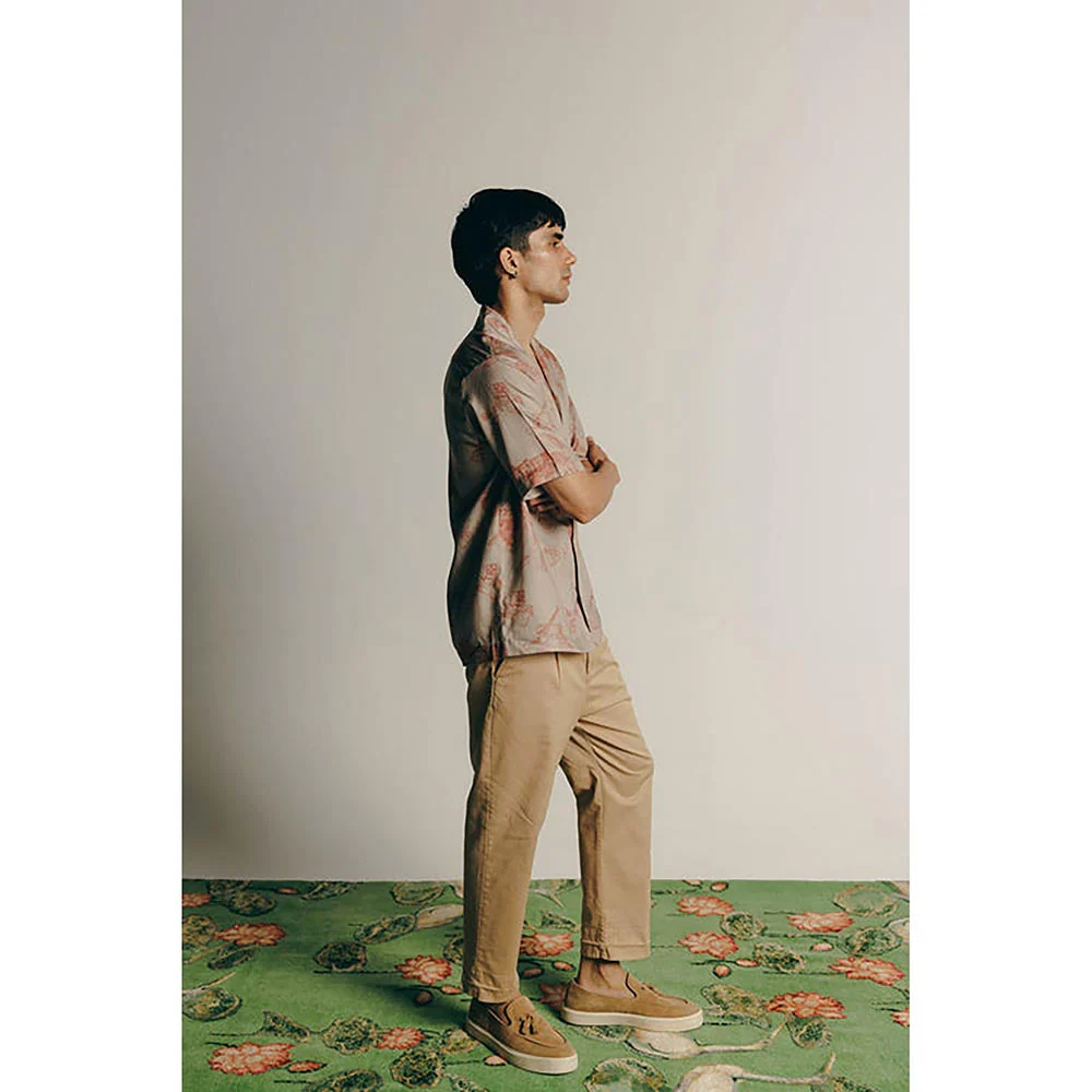 No Grey Area Beige Surrealist Outline Shirt - Image 5