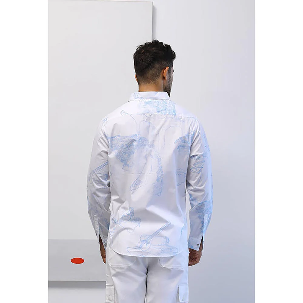 No Grey Area White Surrealist Outline Shirt - Image 3