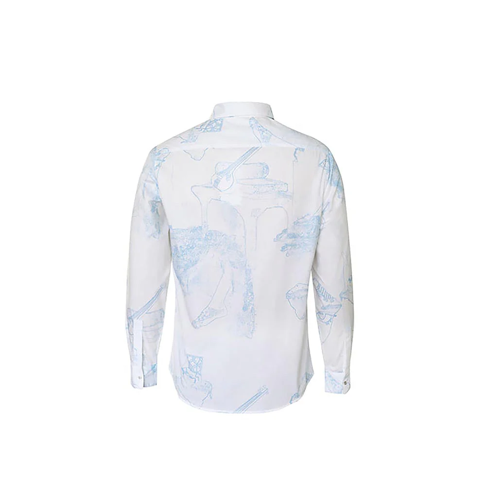 No Grey Area White Surrealist Outline Shirt - Image 5