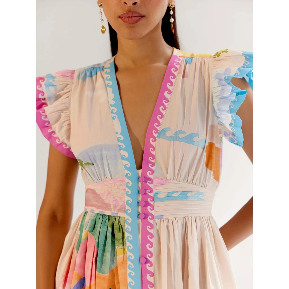 NOIB Estella Midi Dress - By The Sea - Image 3