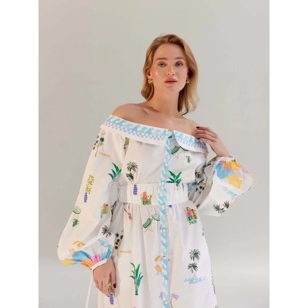 NOIB Multi-Color Midi Dress - By The Sea - Image 3