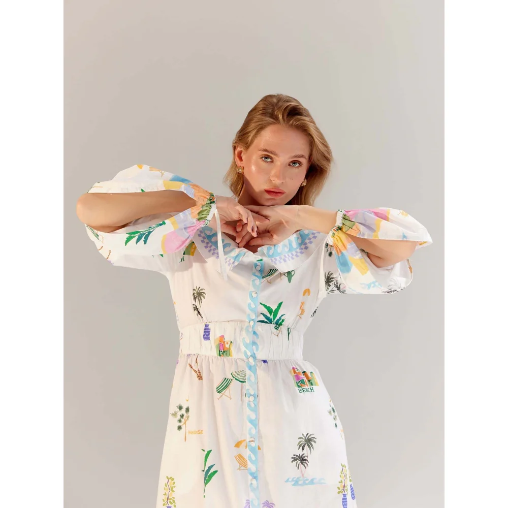 NOIB Multi-Color Midi Dress - By The Sea - Image 4