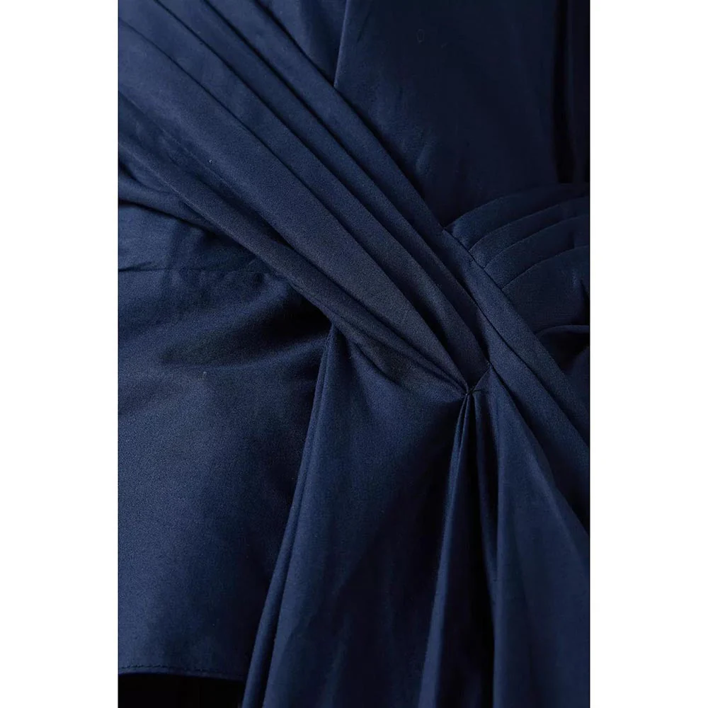 Notebook Women Navy Blue Solid Collar Neck Shirt - Image 4