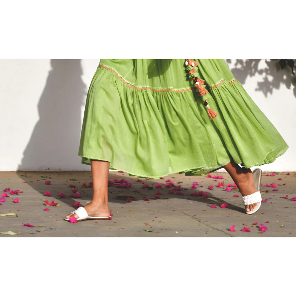 OMAANA Grapevine Green Angarkha Dress - Image 5