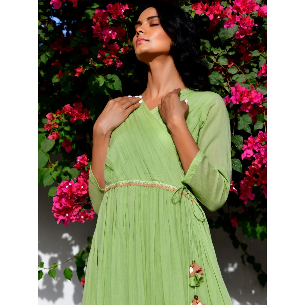 OMAANA Grapevine Green Angarkha Dress - Image 6