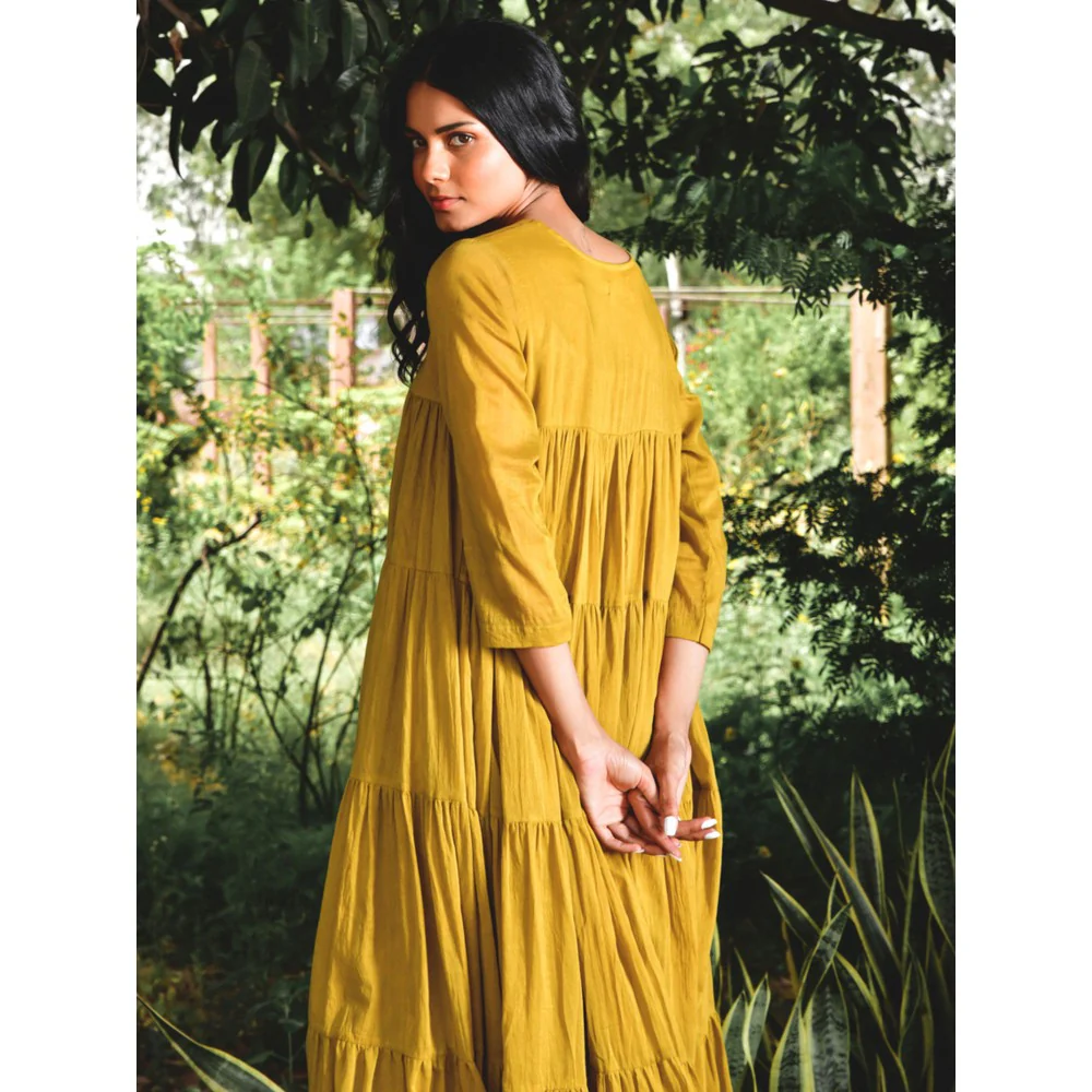 OMAANA Mustard Summer Tales Tassel Dress - Image 5