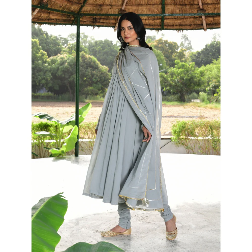 OMAANA Saanjh Taani Anarkali Suit Set (Set of 3) - Image 3