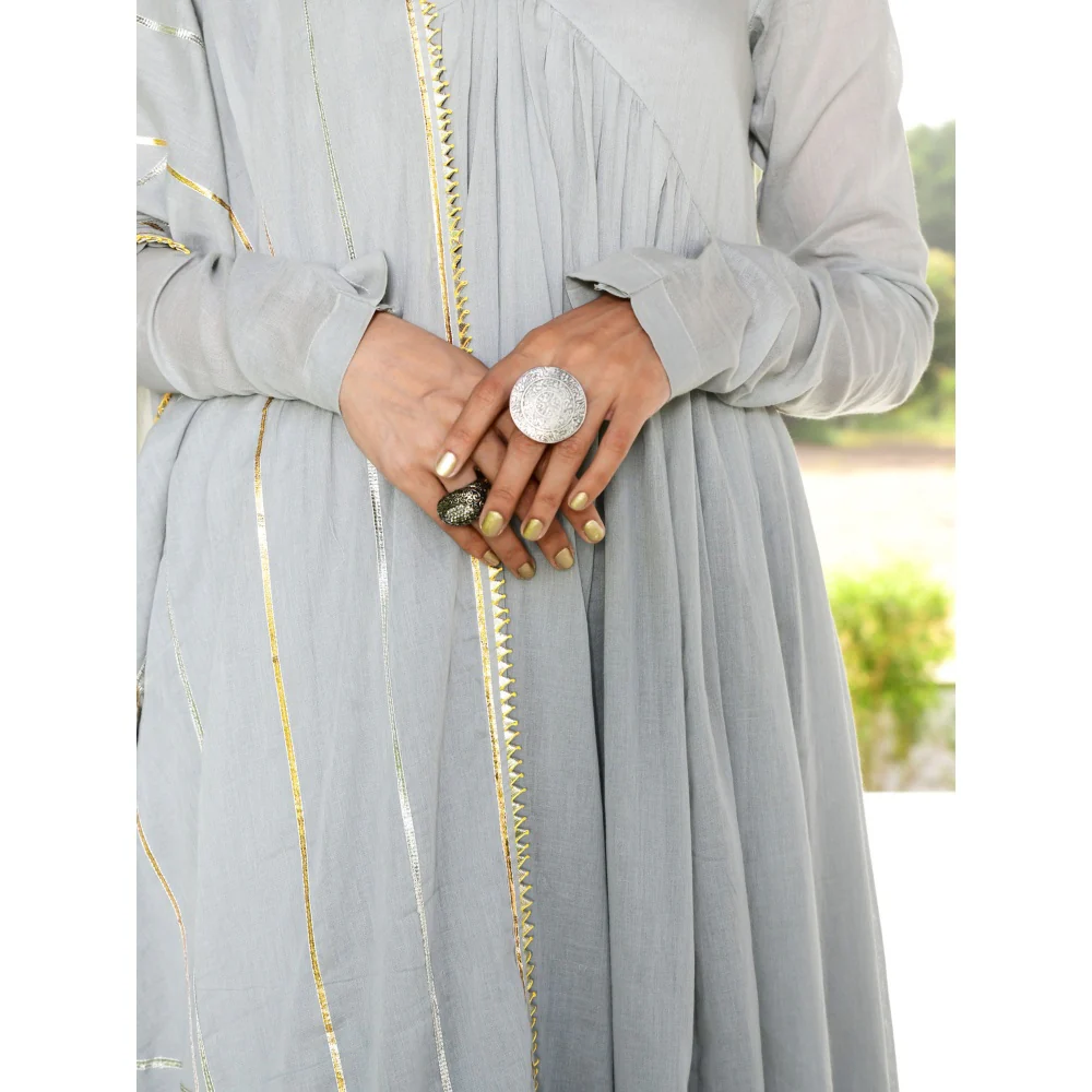 OMAANA Saanjh Taani Anarkali Suit Set (Set of 3) - Image 5