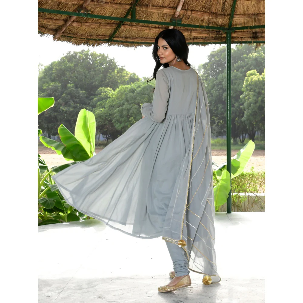 OMAANA Saanjh Taani Anarkali Suit Set (Set of 3) - Image 7