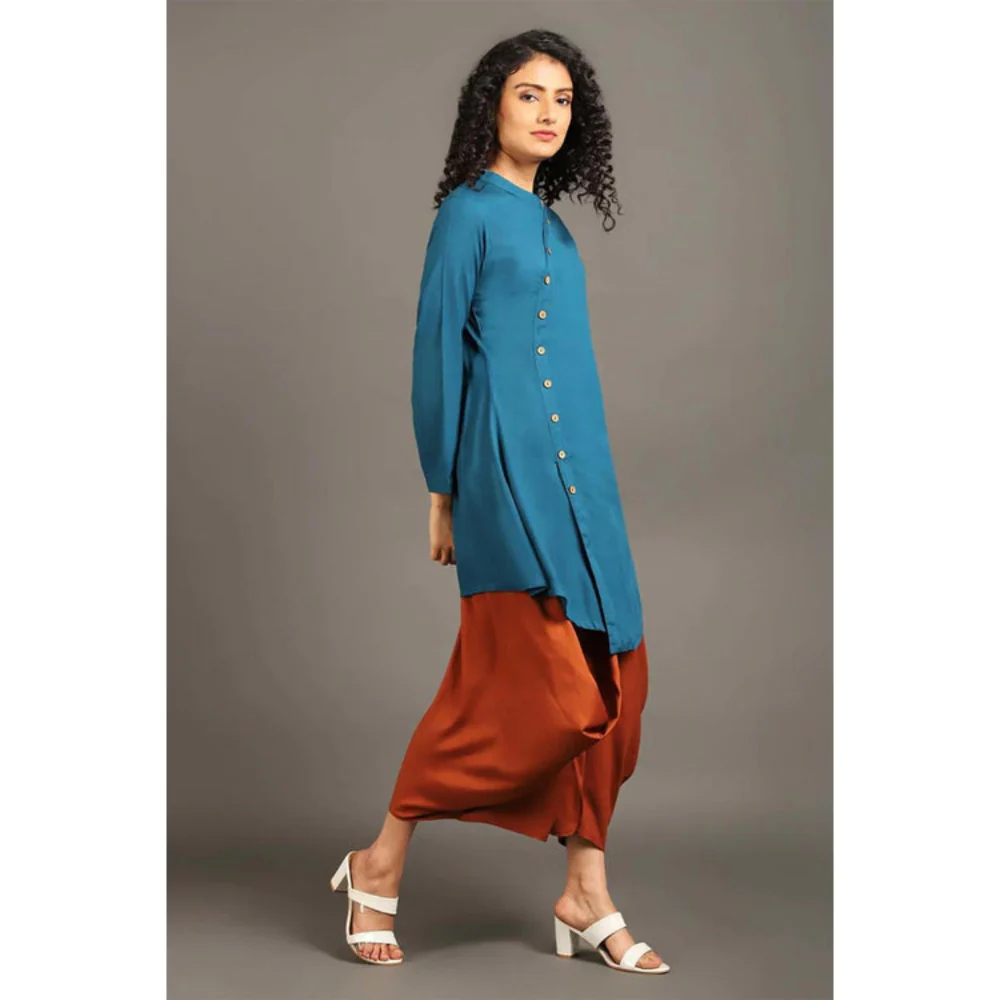 OMAANA Teal Blue Sufi Saga Co-Ord's - Image 4