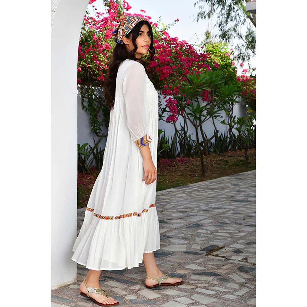 OMAANA White Layla Summer Maxi Dress - Image 2