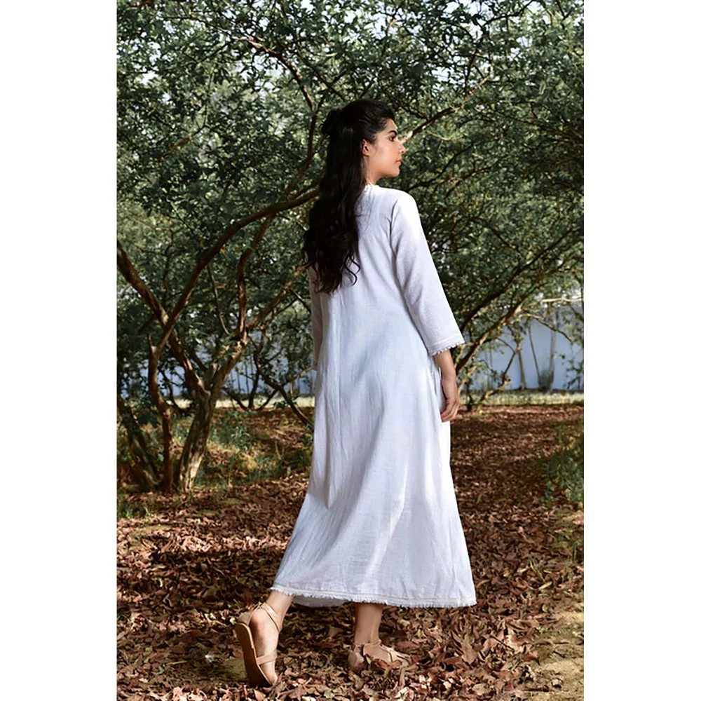 OMAANA White Sufi Aza Boho Maxi Dress - Image 2
