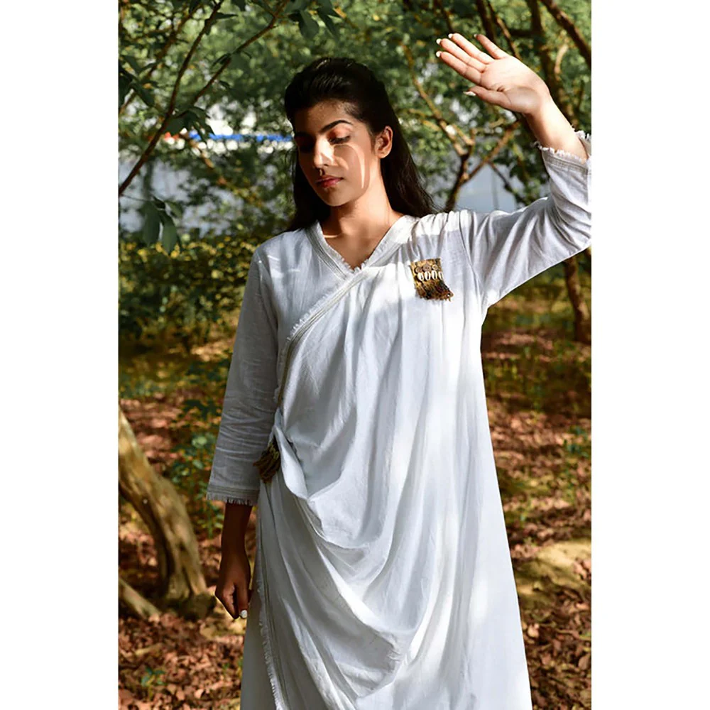 OMAANA White Sufi Aza Boho Maxi Dress - Image 3