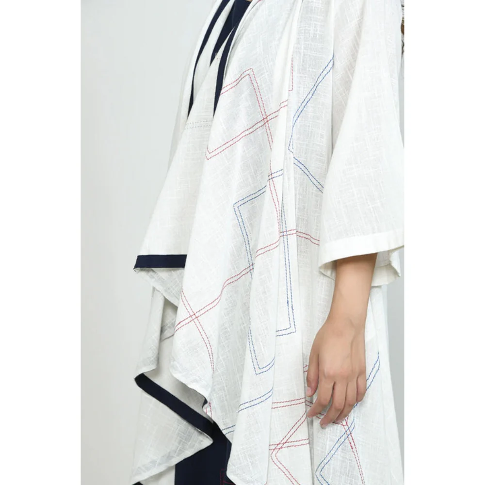 OMAANA White Waterfall Dress with Shrug - Image 4