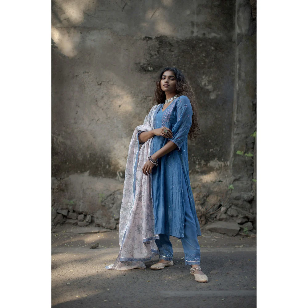 PANTS AND PAJAMAS Pink Neelkamal Block Printed Dupatta - Image 3