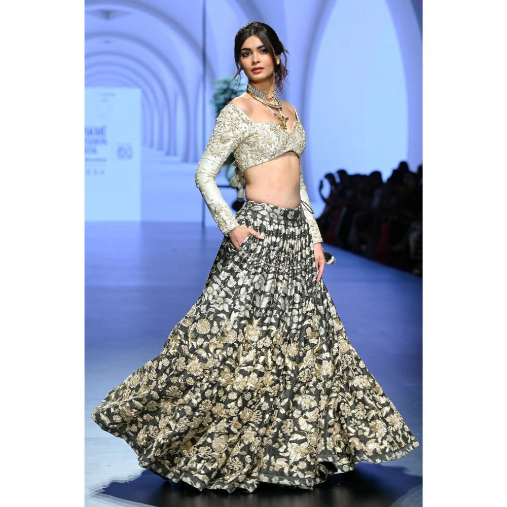 Paulmi & Harsh Athena Black Lehenga with Choli and Dupatta - Image 4