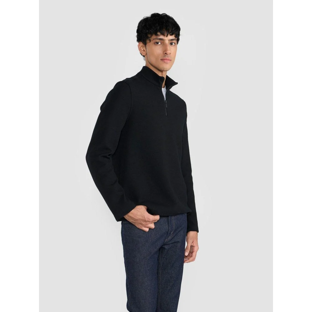 Perona Black Pete Wool High Neck Solid/Plain T-Shirt - Image 2