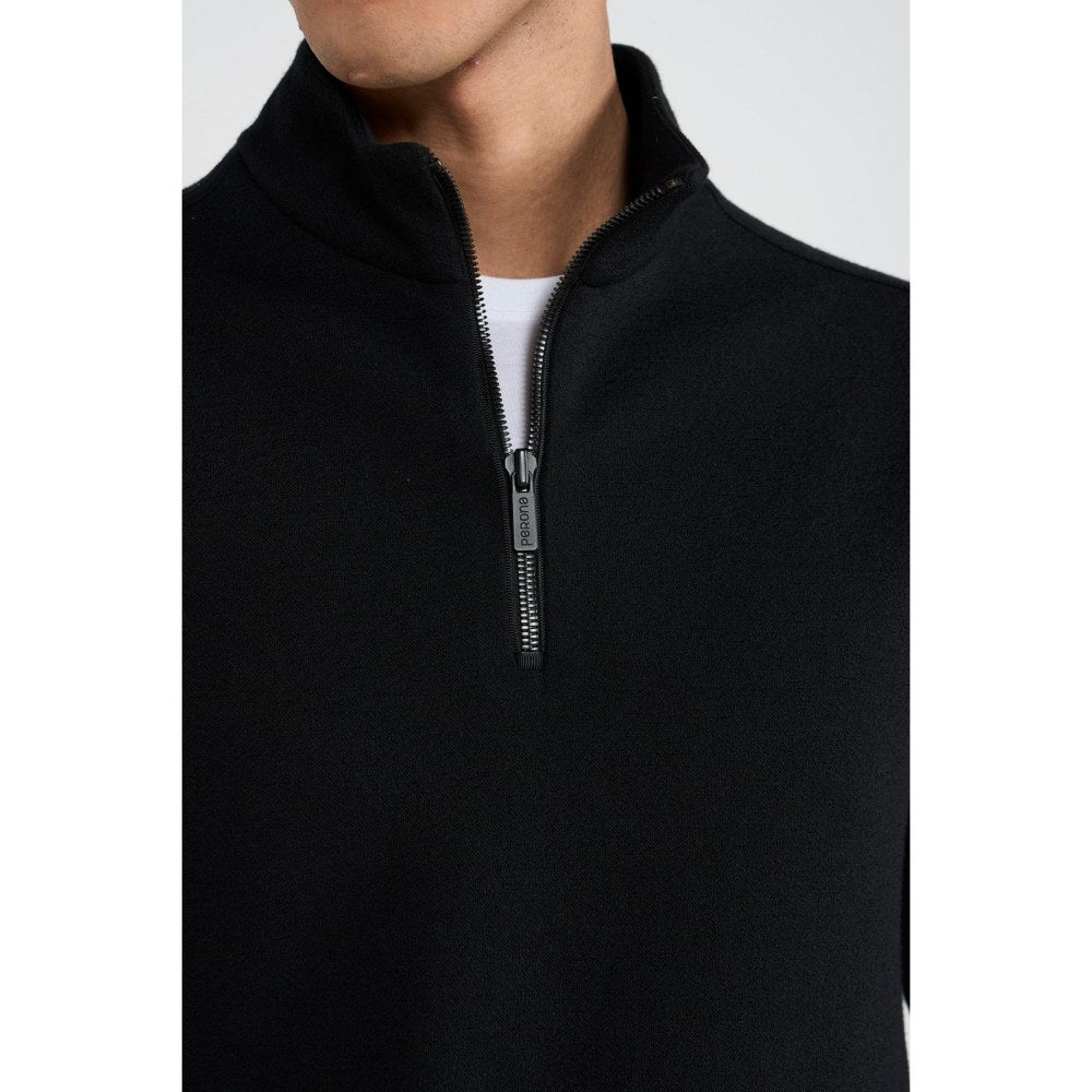 Perona Black Pete Wool High Neck Solid/Plain T-Shirt - Image 3