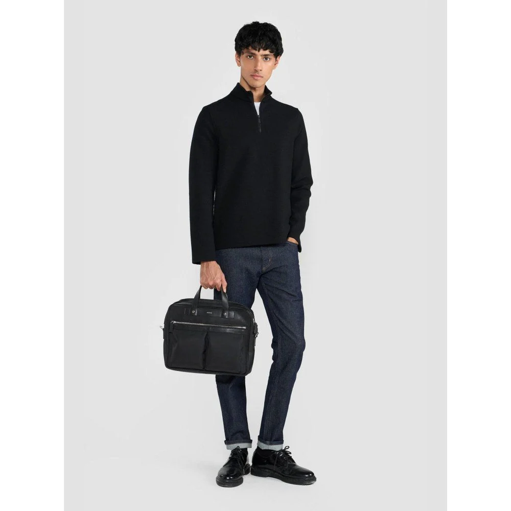 Perona Black Pete Wool High Neck Solid/Plain T-Shirt - Image 6