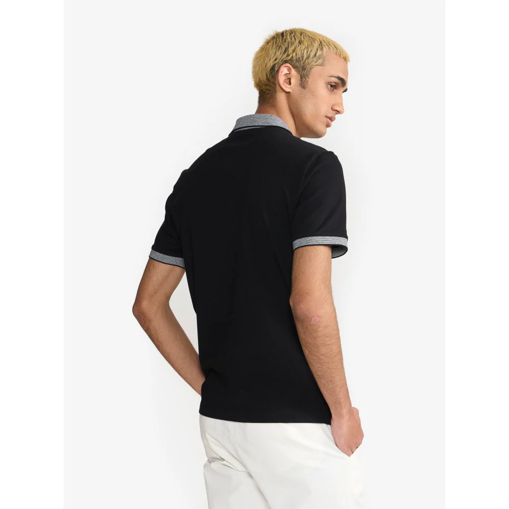 Perona Brady Black Solid Polo T-Shirt - Image 2