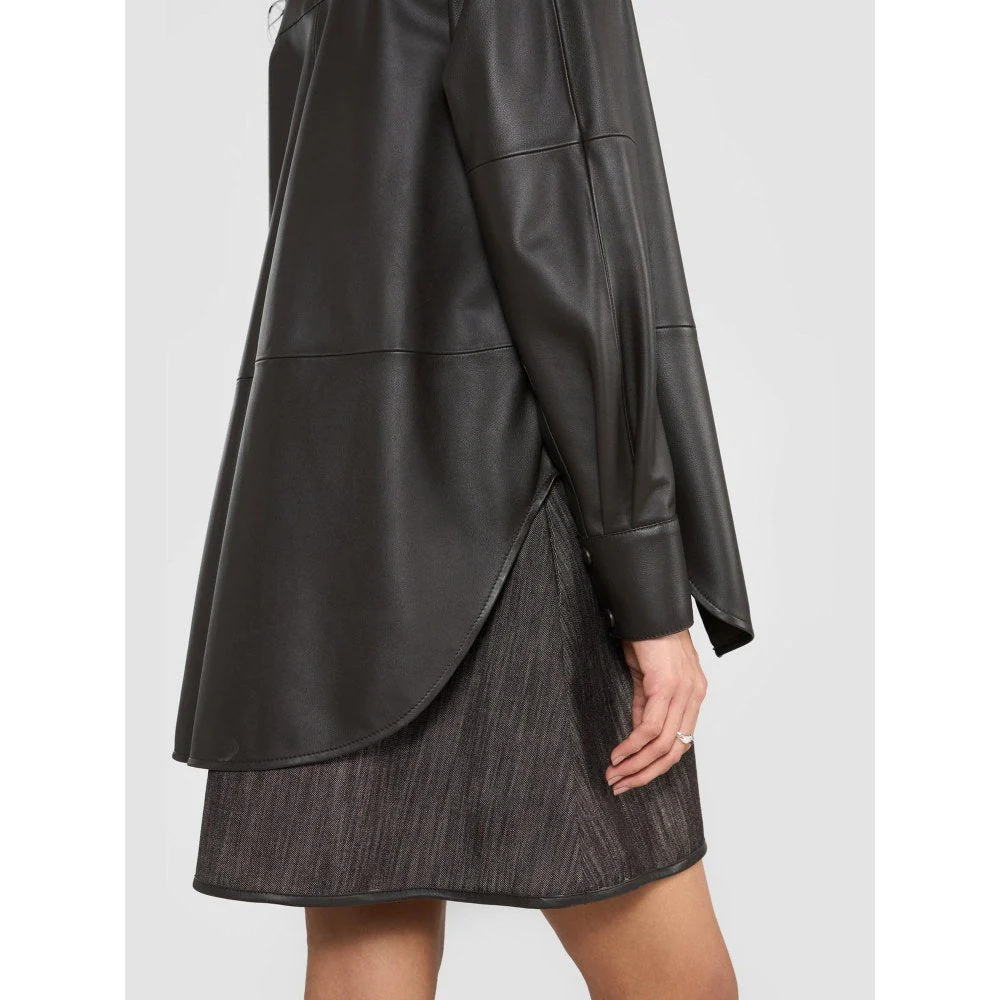 Perona Brown Averie Leather Solid Shirt - Image 3