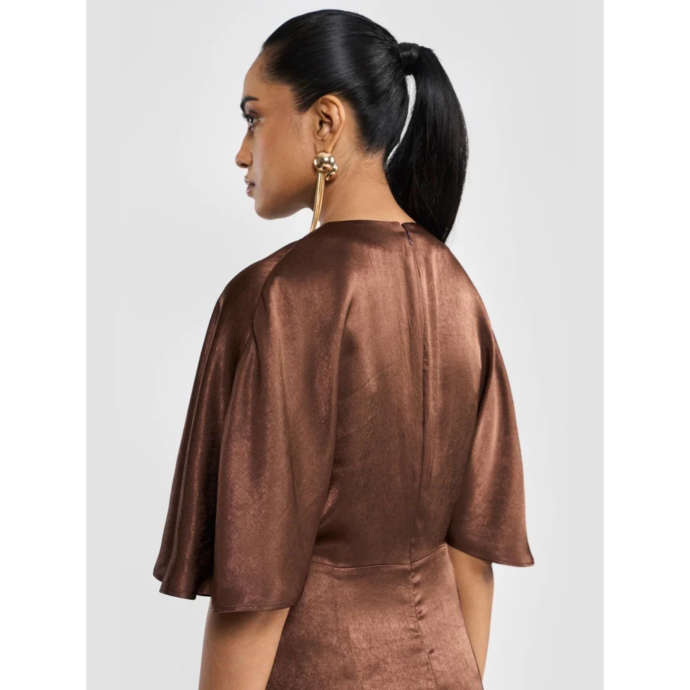 Perona Giana Brown A Line Dress - Image 4